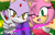 Size: 1024x658 | Tagged: safe, artist:shimecm, amy rose, blaze the cat, cat, hedgehog, 2018, amy x blaze, blushing, cute, duo, english text, female, females only, flower, frown, grass, heart, lesbian, looking at viewer, one eye closed, outdoors, peace sign, selfie, shipping, shiptember, text, v sign, wink