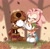 Size: 1828x1807 | Tagged: safe, artist:piink-rose, amy rose, trip the sungazer, hedgehog, lizard, apple, classic amy, classic sonic (universe), female, sungazer