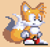 Size: 1700x1594 | Tagged: safe, artist:liamtheyoshi, miles "tails" prower, fox, :o, classic tails, looking ahead, male, mouth open, orange background, pixel art, simple background, solo, sonic the hedgehog 3, sprite, standing