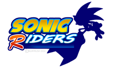 Size: 1920x1080 | Tagged: safe, artist:nuryrush, sonic the hedgehog, 2014, english text, extreme gear, logo, remake, signature, simple background, solo, sonic riders, transparent background