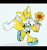 Size: 1921x2038 | Tagged: safe, artist:picosheep, miles "tails" prower, clothes, cute, flower, gender swap, holding something, looking at viewer, mouth open, plant pot, running, sandals, smile, solo, sunflower, tailabetes