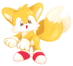 Size: 1049x952 | Tagged: safe, artist:petday, miles "tails" prower, cute, dawww, looking offscreen, mouth open, simple background, solo, standing, tailabetes, white background