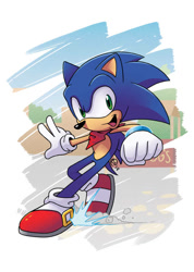 Size: 640x900 | Tagged: safe, artist:darknoiseuk, sonic the hedgehog