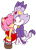 Size: 2261x3143 | Tagged: safe, artist:bitsandbees, amy rose, blaze the cat, cat, hedgehog, 2018, amy x blaze, amy's halterneck dress, basket, blaze's tailcoat, blushing, cute, duo, eyes closed, female, females only, holding something, kiss on cheek, lesbian, shipping, simple background