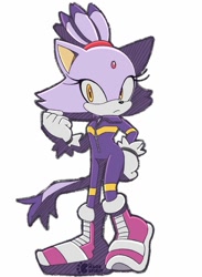 Size: 1467x2000 | Tagged: safe, artist:thechaosspirit, blaze the cat, fist, hand on hip, racing suit, riders style, signature, white background