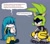 Size: 2000x1771 | Tagged: safe, artist:motobugg, kit the fennec, surge the tenrec, tenrec, dialogue, duo, english text, fennec, grey background, kneeling, sharp teeth, simple background