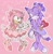 Size: 1308x1345 | Tagged: safe, artist:thescroingle, amy rose, blaze the cat, cat, hedgehog, 2023, amy x blaze, chocolate box, cute, english text, female, females only, lesbian, lolita, shipping, sweet lolita, valentine's day