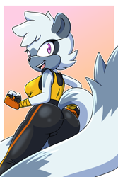Size: 1280x1920 | Tagged: safe, artist:sonicguru, bootyfull tangle, from behind, looking back, tangle's running suit