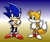 Size: 3875x3225 | Tagged: safe, artist:dill-tasker, miles "tails" prower, sonic the hedgehog, arms folded, duo, gradient background, hands on hips, looking at viewer, smile, smiling at viewer