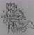 Size: 1440x1461 | Tagged: safe, artist:bissdraws9052, amy rose, blaze the cat, cat, hedgehog, 2023, amy x blaze, amy's halterneck dress, blaze's tailcoat, clothes, cute, dress, eyes closed, female, females only, hearts, kiss on cheek, lesbian, shipping, sketch, traditional media