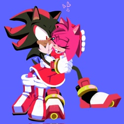Size: 2048x2044 | Tagged: safe, artist:bolipancito, amy rose, shadow the hedgehog, shadamy, shipping, straight