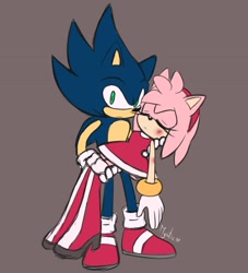 Size: 1817x1998 | Tagged: safe, artist:mystic_mansion, amy rose, sonic the hedgehog, amy x sonic, shipping, straight