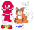 Size: 451x398 | Tagged: safe, artist:mobiusmultiverse, knuckles the echidna, miles "tails" prower, echidna, fox, alternate universe, blue shoes, duo, flat colors, frown, fur markings, goggles, goggles on head, male, simple background, standing, text, white background