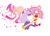 Size: 2575x1836 | Tagged: safe, artist:medleyrush, amy rose, blaze the cat, cat, hedgehog, 2020, amy x blaze, amy's halterneck dress, blaze's tailcoat, blushing, clothes, cute, dress, eyes closed, female, females only, hand on shoulder, kiss on cheek, lesbian, mouth open, shipping