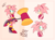 Size: 2048x1513 | Tagged: safe, artist:serrybluesoul, amy rose, sonic frontiers, abstract background, alternate universe, au:post!frontiers, character name, clothes, dress, hammer, piko piko hammer, redesign, signature, solo