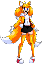 Size: 4300x6400 | Tagged: safe, artist:jmccormic, miles "tails" prower, oc, oc:tailsiny, human, 2023, friday night funkin, gender swap, humanized, mod, simple background, solo, standing, transparent background