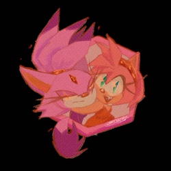 Size: 700x700 | Tagged: safe, artist:sushibarton, amy rose, blaze the cat, cat, hedgehog, 2023, amy x blaze, amy's halterneck dress, blaze's tailcoat, cute, female, females only, hugging, lesbian, looking at viewer, mouth open, shipping