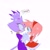 Size: 2048x2048 | Tagged: safe, artist:kwittyu, amy rose, blaze the cat, cat, hedgehog, 2022, amy x blaze, amy's halterneck dress, blaze's tailcoat, blushing, clothes, cute, dress, english text, female, females only, holding hands, lesbian, looking at each other, shipping