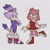 Size: 928x928 | Tagged: safe, artist:jogurt309, amy rose, blaze the cat, cat, hedgehog, 2023, amy x blaze, amy's halterneck dress, blaze's tailcoat, blushing, clothes, cute, dress, female, females only, lesbian, looking at viewer, looking back at viewer, shipping, sweatdrop