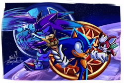 Size: 4096x2731 | Tagged: safe, artist:majindoodles, chip, sonic the hedgehog, sonic unleashed, sonic the werehog