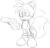 Size: 2048x1946 | Tagged: safe, artist:thenovika, miles "tails" prower, frown, gun, holding something, line art, looking ahead, looking offscreen, male, simple background, sketch, solo, this will end in injury and/or death, weapon, white background