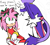 Size: 823x740 | Tagged: safe, artist:coldspace, amy rose, blaze the cat, cat, hedgehog, 2023, amy x blaze, amy's halterneck dress, blaze's tailcoat, blushing, clothes, cute, dress, english text, female, females only, flower, flower crown, heart, lesbian, plant, shipping