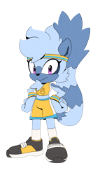 Size: 1758x3072 | Tagged: safe, artist:buddyhyped, tangle the lemur, the murder of sonic the hedgehog, simple background, smile, solo, style emulation, tmosth style, transparent background