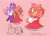Size: 1866x1333 | Tagged: safe, artist:medleyrush, amy rose, blaze the cat, cat, hedgehog, 2021, amy x blaze, amy's halterneck dress, blaze's tailcoat, blushing, clothes, cute, dress, eyes closed, female, females only, heart, lesbian, mouth open, one eye closed, shipping