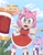 Size: 1596x2048 | Tagged: safe, artist:kiironoinku, amy rose, blaze the cat, cat, hedgehog, 2022, amy x blaze, amy's halterneck dress, angry, blaze's tailcoat, blushing, cute, dress, english text, eyes closed, female, females only, hammer, lesbian, looking at viewer, mouth open, piko piko hammer, shipping, talking to viewer