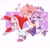 Size: 2500x2400 | Tagged: safe, artist:hedgietonin, amy rose, blaze the cat, cat, hedgehog, 2022, amy x blaze, amy's halterneck dress, blaze's tailcoat, clothes, cute, dress, eyes closed, female, females only, hearts, holding hands, lesbian, one eye closed, shipping