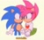 Size: 1635x1468 | Tagged: safe, artist:kirigayahana, amy rose, sonic the hedgehog, amy x sonic, fleetway amy, shipping, sonic the comic, straight