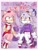 Size: 768x1024 | Tagged: safe, artist:franlinxjk_, amy rose, blaze the cat, cat, hedgehog, 2022, amy x blaze, amy's halterneck dress, blaze's tailcoat, blushing, clothes, cute, dress, female, females only, heart, holding hands, lesbian, looking at each other, shipping