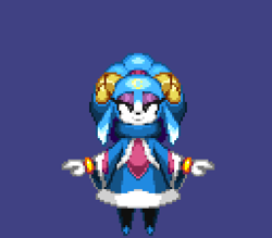 Size: 384x336 | Tagged: safe, artist:lightdasher, sonic dream team, 2023, ariem, lidded eyes, looking at viewer, pixel art, purple background, simple background, smile, solo, standing