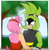 Size: 2000x2030 | Tagged: safe, artist:lighty-ender974, amy rose, surge the tenrec, abstract background, daytime, duo, female, frown, holding hands, lesbian, looking at them, looking down, outdoors, shipping, signature, smile, smiling at them, surgamy, tree