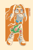 Size: 960x1440 | Tagged: safe, artist:veeloopz, tikal, echidna, abstract background, border, female, hands on hips, hands together, looking ahead, looking offscreen, outline, signature, solo, standing