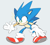 Size: 799x716 | Tagged: safe, artist:8xenon8, sonic the hedgehog, grey background, looking offscreen, simple background