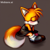 Size: 2048x2048 | Tagged: safe, ai art, artist:mobians.ai, miles "tails" prower, 2023, blushing, chest fluff, dress, eyes closed, frown, grey background, hands between legs, prompter:taeko, sad, simple background, sitting, solo, trans female, transgender