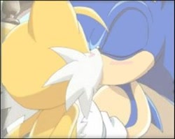 Size: 300x239 | Tagged: safe, artist:freedomfightersonic, miles "tails" prower, sonic the hedgehog, 2014, blushing, edit, eyes closed, gay, kiss, kiss edit, shipping, sonic x, sonic x tails