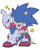Size: 1618x2048 | Tagged: safe, artist:anhvo3511, sonic the hedgehog, hedgehog, alternate universe, au:darkleading, jacket, looking at viewer, male, signature, simple background, smile, solo, star (symbol), white background, wink