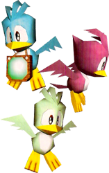 Size: 250x399 | Tagged: safe, flicky, sonic adventure, 3d, brian, daisy, family, lily, simple background, transparent background, trio