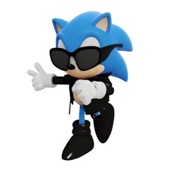 Size: 640x640 | Tagged: safe, artist:akiasnb, 2023, 3d, anti-sonic, jacket, simple background, solo, sunglasses, white background