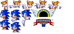 Size: 2338x1080 | Tagged: safe, miles "tails" prower, sonic the hedgehog, sonic the hedgehog 2, duo, redraw, simple background, sprite, transparent background