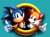 Size: 3500x2600 | Tagged: safe, artist:andersonicth, miles "tails" prower, sonic the hedgehog, fox, hedgehog, 2023, classic sonic, classic sonic (universe), classic tails, double thumbs up, duo, greg martin style, looking at viewer, male, redraw, ring, shadow (lighting), signature, simple background, smile, sonic chaos, turquoise background