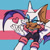 Size: 810x810 | Tagged: safe, artist:sharpedgedfool, rouge the bat, headcanon, heart, icon, looking offscreen, pride, pride flag, pride flag background, solo, trans female, trans girl rouge, trans pride, transgender, wink