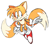 Size: 565x505 | Tagged: safe, artist:8xenon8, artist:shadails, miles "tails" prower, flying, simple background, smile, solo, spinning tails, white background