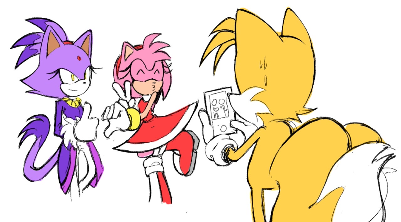 safe, artist:coldspace, amy rose, blaze the cat, miles &quot;tails&...