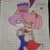 Size: 1080x1080 | Tagged: safe, artist:alondramurabaltierra, amy rose, blaze the cat, cat, hedgehog, 2021, amy x blaze, amy's halterneck dress, blaze's tailcoat, blushing, clothes, cute, dress, eyes closed, female, females only, heart, hugging, lesbian, shipping, traditional media