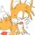 Size: 2048x2048 | Tagged: safe, artist:kptya, miles "tails" prower, 2023, all fours, blushing, classic tails, cute, drooling, eye clipping through hair, eyes closed, mouth open, saliva, simple background, solo, sweatdrop, tailabetes, white background