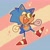 Size: 2048x2048 | Tagged: safe, artist:ayegyolk, sonic the hedgehog, hedgehog, 2023, cute, looking offscreen, male, mouth open, one fang, outline, pride, pride flag, pride flag background, smile, solo, sonabetes, sparkles, standing on one leg, top surgery scars, trans male, trans pride, transgender