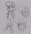 Size: 1841x2000 | Tagged: safe, artist:lemurfeature, sally acorn, eyebrow clipping through hair, grey background, line art, monochrome, sally's vest and boots, simple background, sketch, sketch page, triality